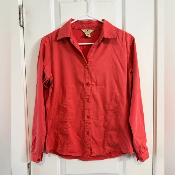 Woolrich Winter Coral Button Front Shirt Womens Small - Picture 2 of 5